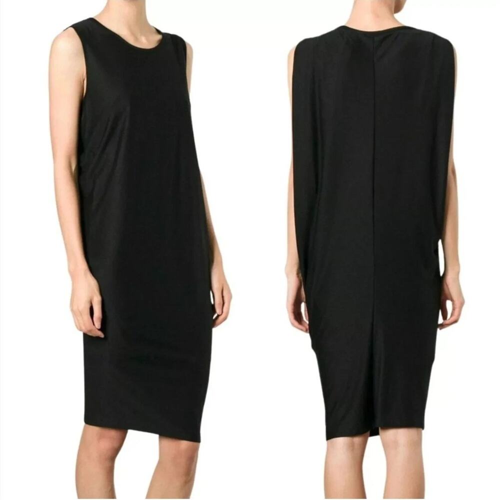 Helmut Lang Black Silk Blend Jersey Dress P XS
